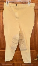 Horse Back Riding Breeches Pants Beige Women's Size 34 Long Inner Knee Pads