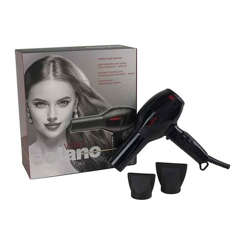 Solano Vero Rosso 1600W Professional Lightweight Ceramic Hair Dryer - Black - Picture 2 of 2