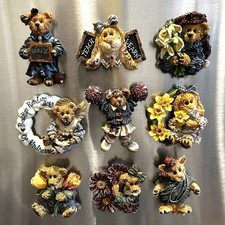 BOYD  S BEARS Set of 9 Bearwear Brooches Pins Upcycled Crafted Into Magnets