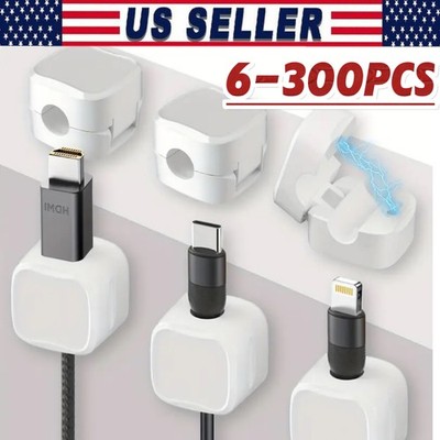 NEW Magnetic Cable Clips & Cord Holder, Under Desk Cable Management Lot