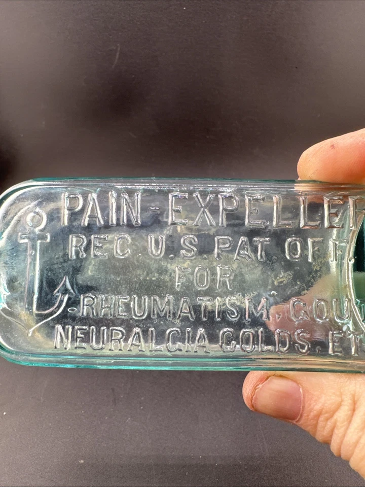 Botella boticario antigua, vidrio azul, F. AD Richter & Co. Expulsor de dolor 📦 Foto 2 de 4