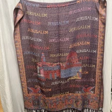 Pashmina 100% Pashmina Colorful Jerusalem Print