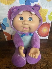 Cabbage Patch Kids Doll Purple Hippopotamus Suit Blue Eyes 10" No Hair
