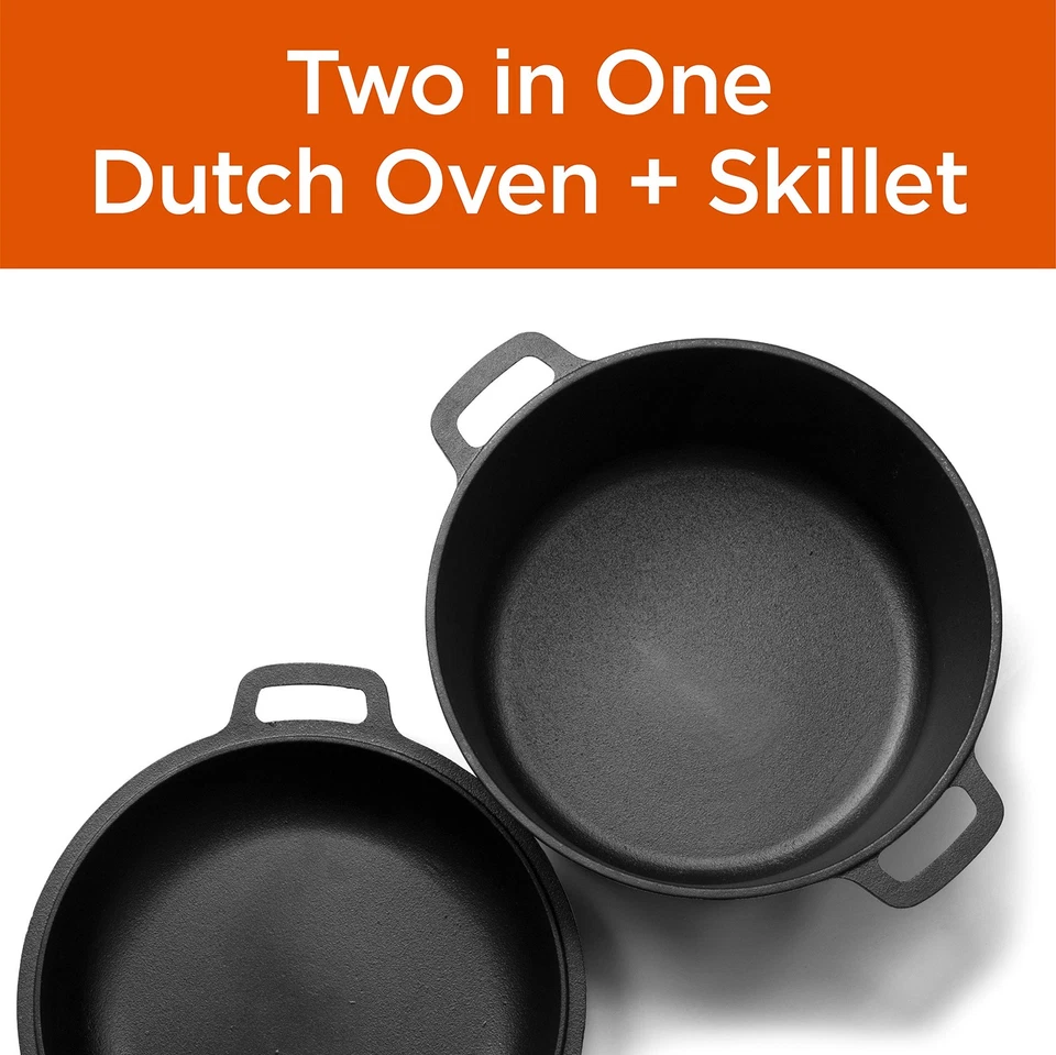 5-Quart Cast Iron Dutch Oven with Skillet Lid - Image 2 of 4