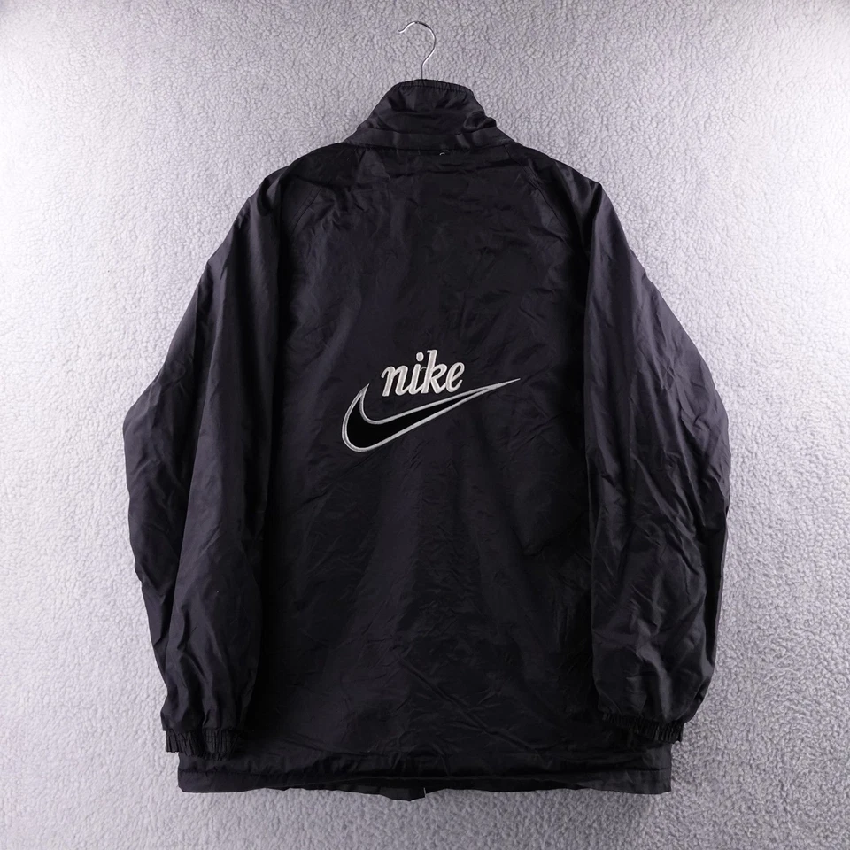 Chaqueta cortavientos vintage Nike negra de nailon para hombre L Y2K Foto 2 de 4