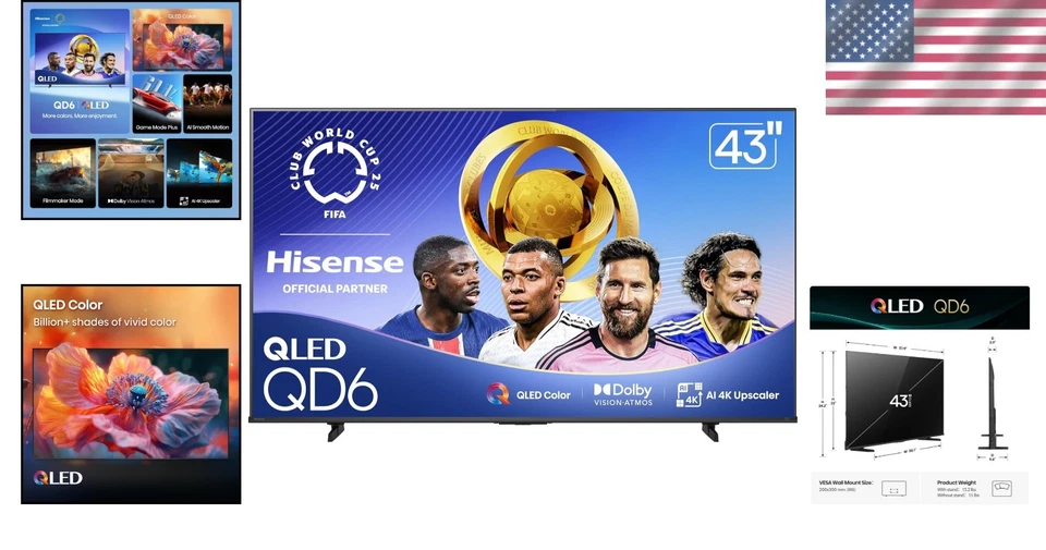 Immersive 43-Inch QLED 4K UHD Smart TV with Alexa & Dolby Atmos Sound Technology - Image 2 of 4