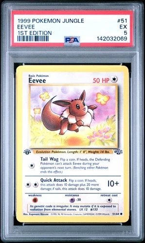 1999 POKEMON JUNGLE 1ST ED #51 EEVEE PSA 5