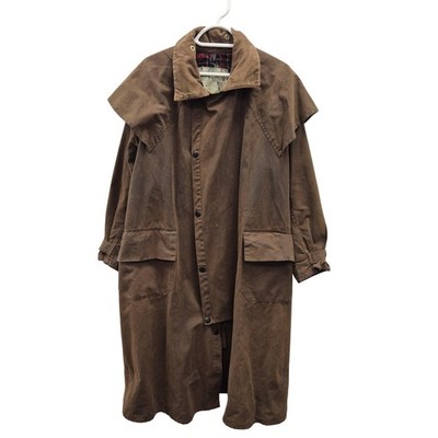 Barbour Backhouse Vintage Coat Mens 36 Brown Waxed Rain Weathergear Long Outdoor