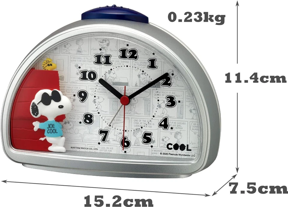 Snoopy Alarm Clock Electronic sound alarm silver JOE COOL Gift - Image 4 of 4