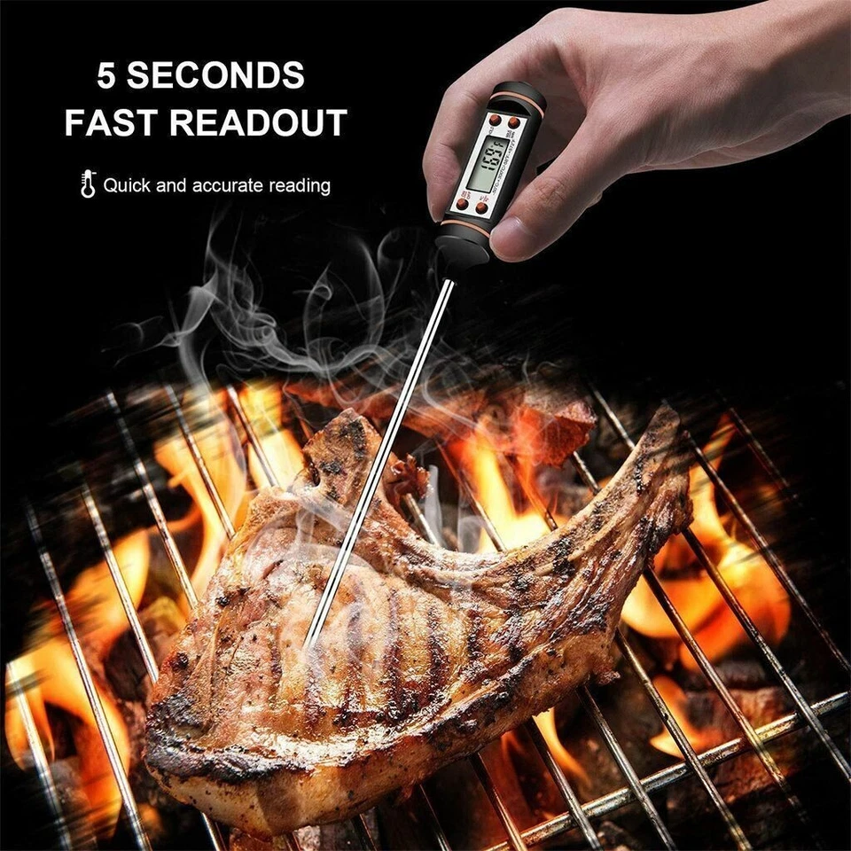Instant Read Digital Meat Thermometer BBQ Grill Smoker For Kitchen Food Cooking - Image 3 of 4