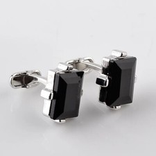 Fashion Luxury Men Shirts Cufflinks Black Square Buttons Classic Cuff Links