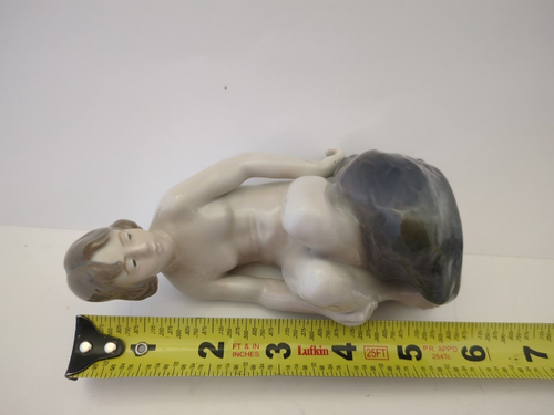 Royal Copenhagen Girl on Rock Stone Figurine #4027 5.5" H - Picture 10 of 11