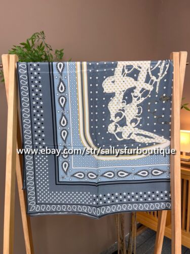 Sallys 100% Chiffon Silk Wrap Scarf Beach Sarong Paisley Saddle Print Shawl 43" - Picture 18 of 18
