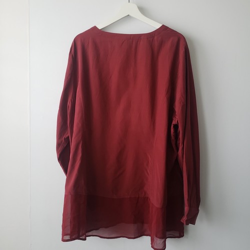 Soft surroundings womens Sheer Bottom blouse size 3X burgundy silk blend - Picture 2 of 6