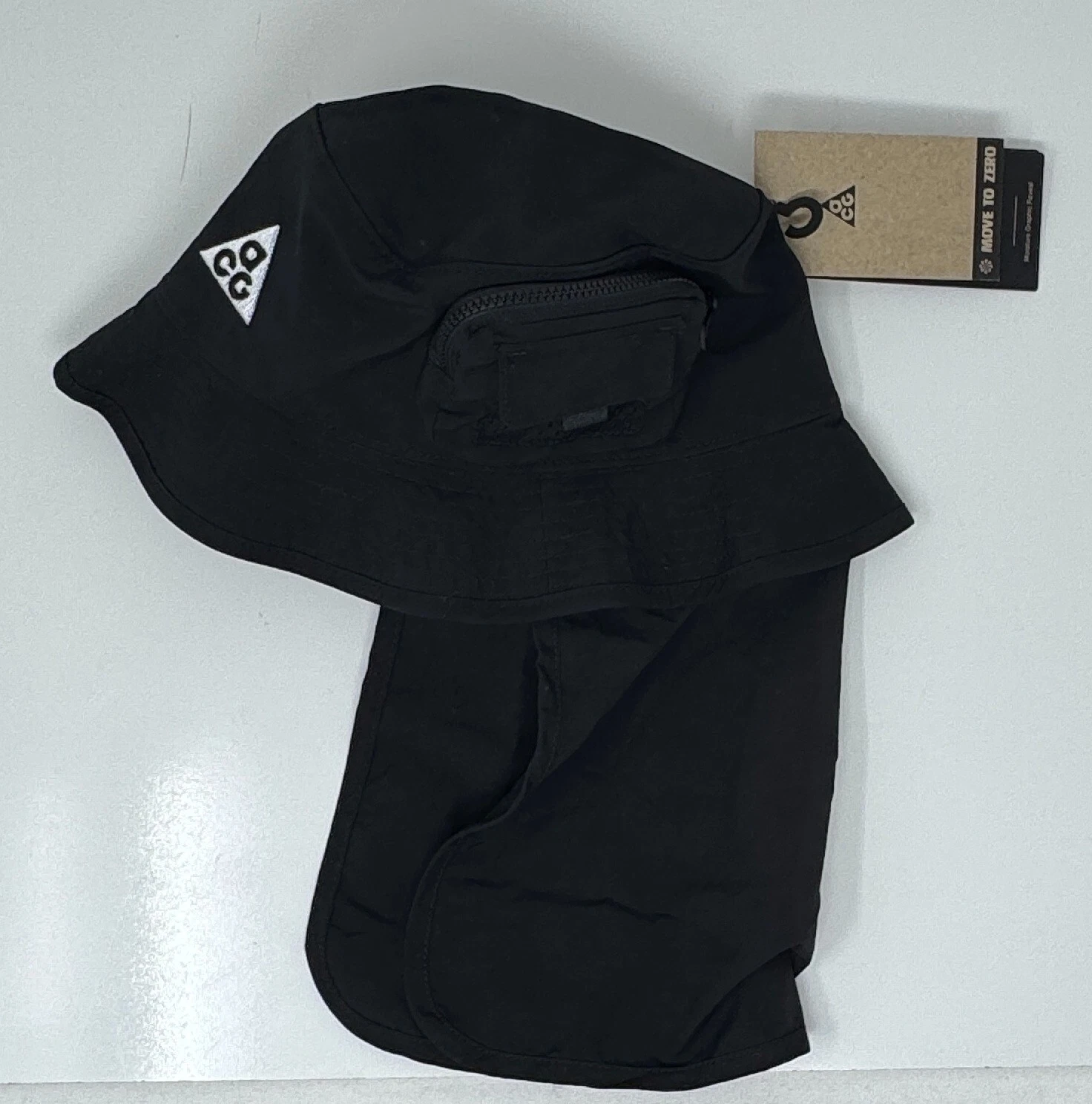 Nike ACG Apex Black Bucket Hat w/ Removable Shade + Side Pocket Hiking