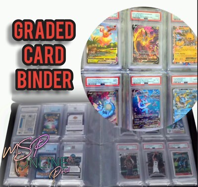 PSA Graded Card Slab Binder | 6-Pocket Zipper Album | Holds 60 Cards CGC AGS