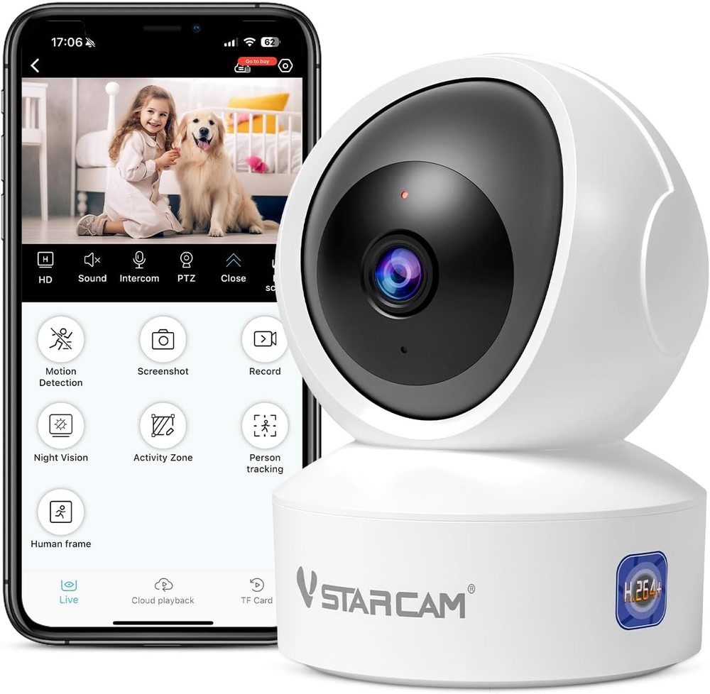 Indoor Security Camera,2K HD Wifi Camera,Baby Camera,360° PTZ Camera,Dog Camera,