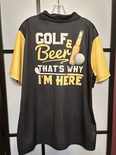 Funny Golf Polo Shirts Men  s XXL Black Yellow