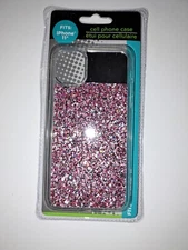 New E-circuit iPhone 11 Pink Glitter Cell Phone Case + Mirror