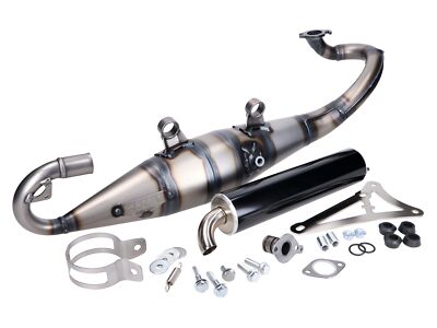 Exhaust system Yasuni Scooter R black for Minarelli lying Yamaha