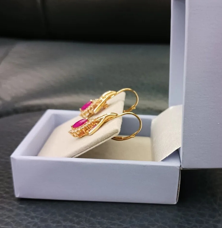 14Kt Gold Over Silver Lab Created Ruby Gemstone M… - image 7