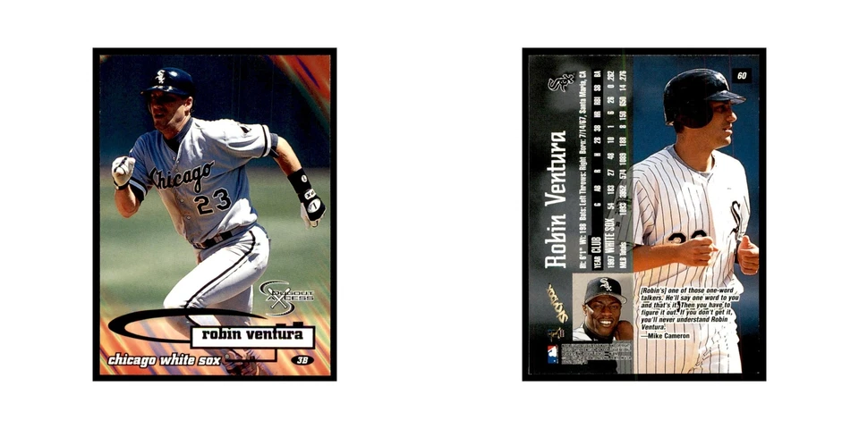 1998 SkyBox Dugout Axcess Robin Ventura Baseball Cards #60 - Image 3 of 3