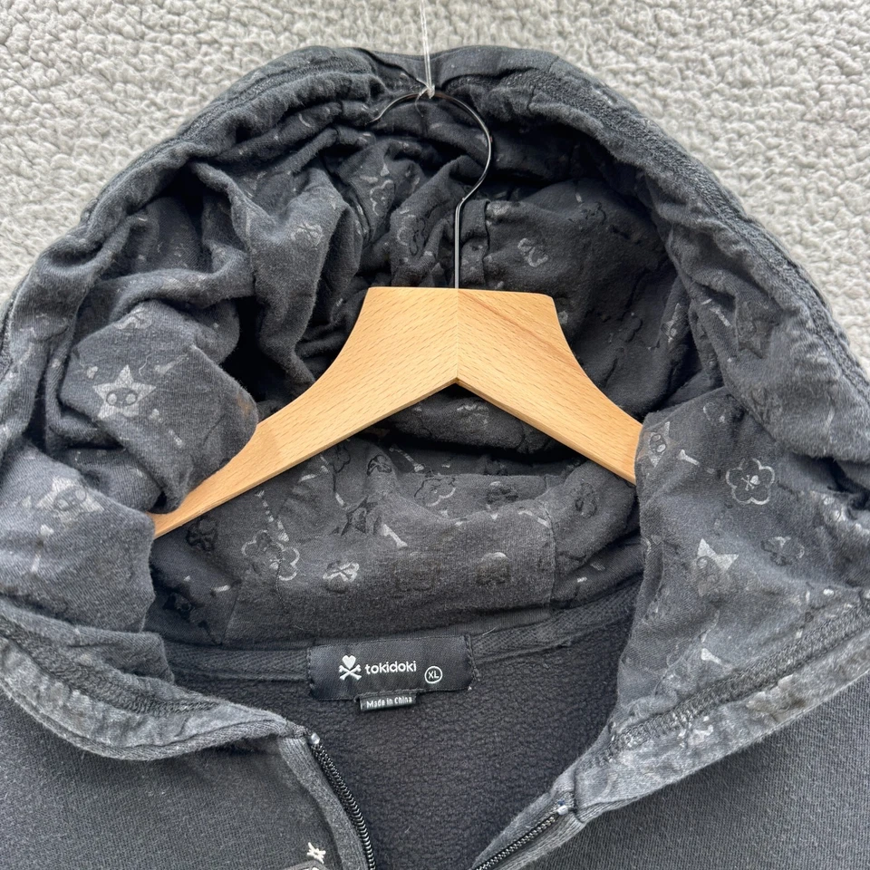 Sudadera Tokidoki Mujer Extra Grande Cremallera Completa Ojos Diamante Negra Foto 4 de 4