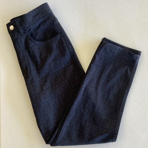 FENDI jeans Vintage zucca monogram pants FF logo Size 28 Black \u0026 Grey | eBay