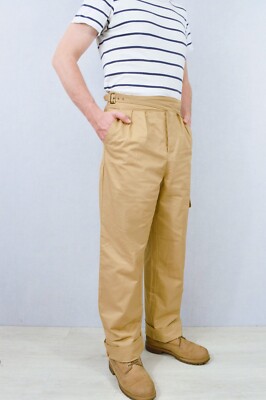 Gurkha Pants British Military 1950s Army Trousers - Belted
