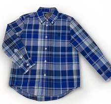 55 Polo Ralph Lauren Kids Boys Pony Check Print Blue Long Sleeves Size 5