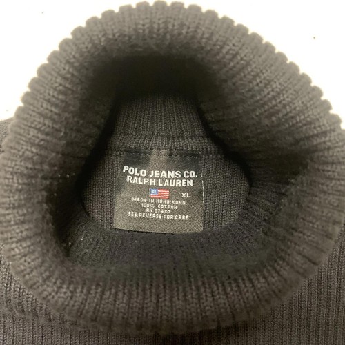Polo Jeans Co Ralph Lauren Turtleneck Sweater Size XLarge Ribbed Black - Picture 4 of 12