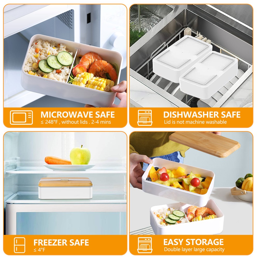 Japanese Bento Boxes Lunch Box Microwave Food Container Portable Picnic 1400ML