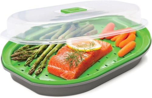 Progressive Microwavable Fish and Veggie Steamer High Heat Plastic Quickly Prep - Picture 8 of 8