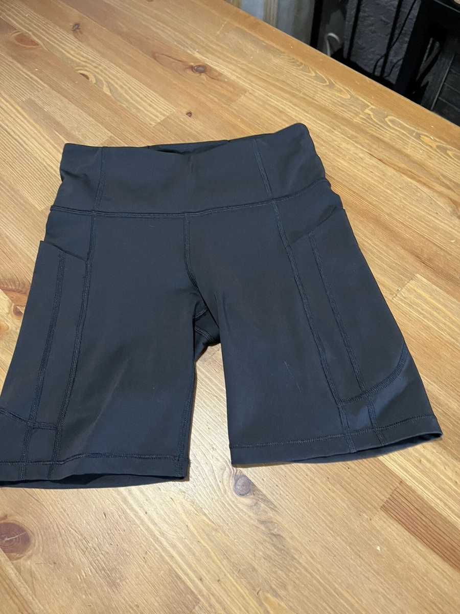 Athleta Ultimate Stash Biker Shorts Women s Xs Black eBay