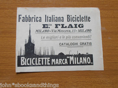 1909 BICICLETTA ENRICO FLAIG BICI OLD BICYCLE AD ANTICA PUBBLICITA EPOCA  900 | eBay