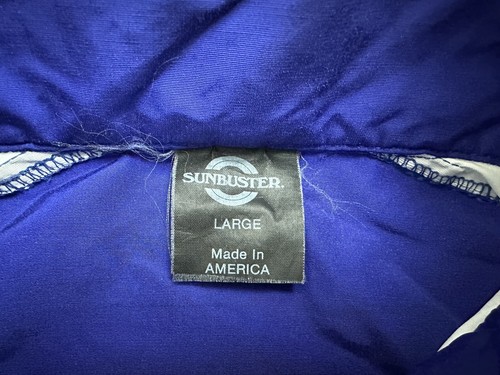 Vintage Sunbuster Windbreaker Jacke Herren Large Full-Zip Colorblock blau türkis USA - Bild 14 von 17