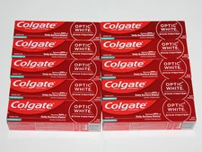 LOT(10) COLGATE OPTIC WHITE STAIN FIGHTER FRESH MINT GEL TOOTHPASTE 6 OZ 11/2026