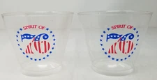 Spirit of 76 1976 Bicentennial Plastic Cups Set of 2 Vintage Jet Lowell Mass