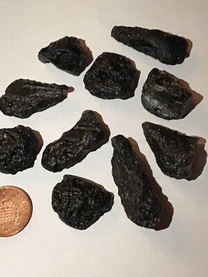 X2 Tektit (Indochinit) Kristall Meteoriten Stücke Universum erstaunliche Qualität UK