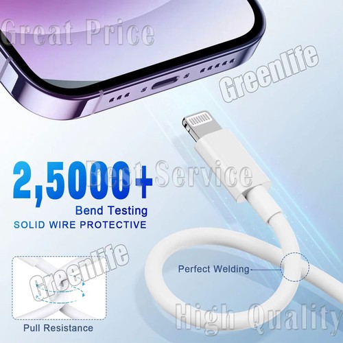 3/6ft Fast Charger Cable Type USB C PD Cord to For iPhone 14 13 12 11 Pro Max - Picture 10 of 15
