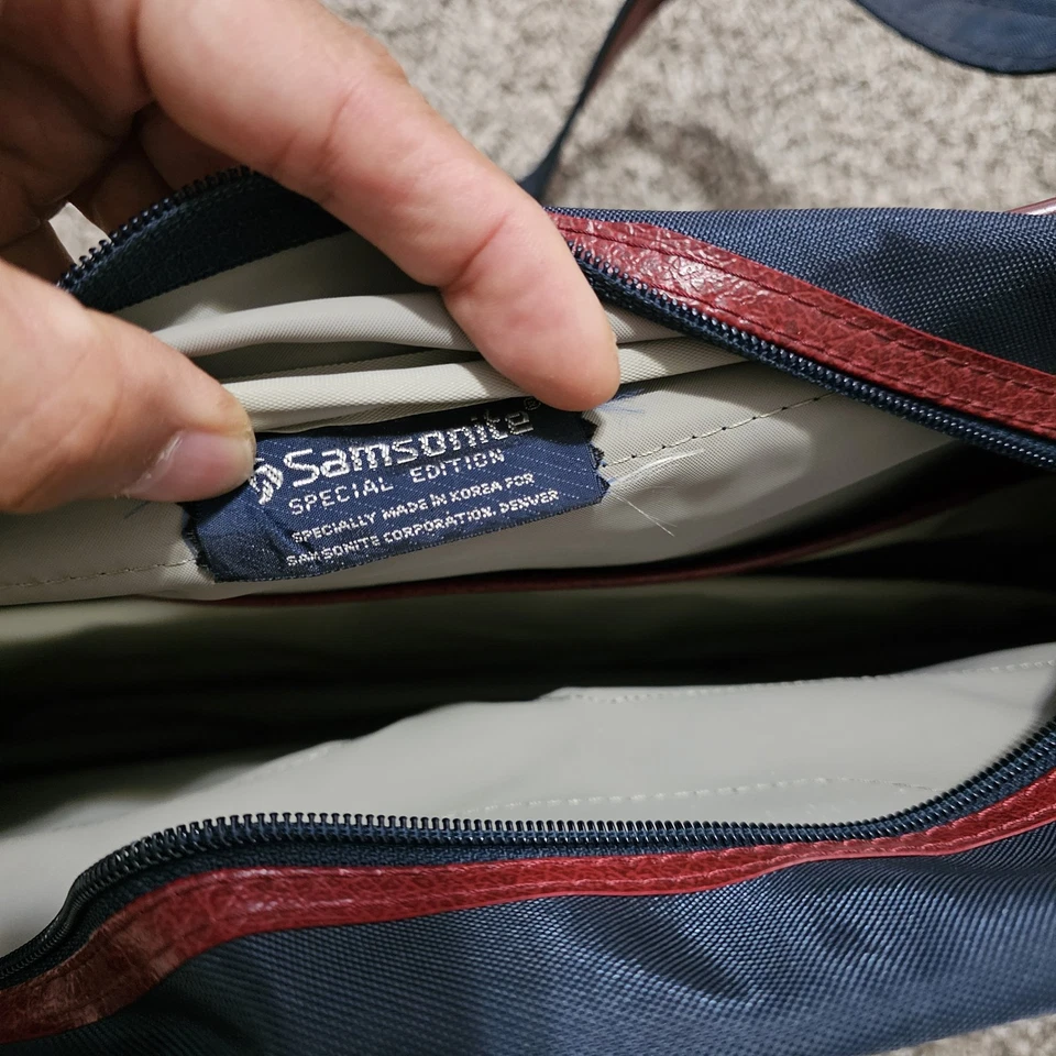 Bolsa lateral Samsonite edição especial carteiro azul vermelha - Imagem 4 de 4