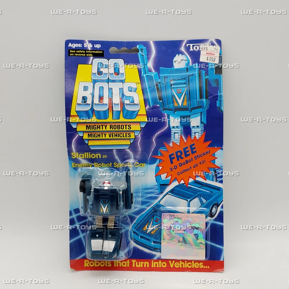 Go Bots Stallion 49 Enemy Robot Sports Car Action Figure and 3D Sticker NEW - Image 2 of 4