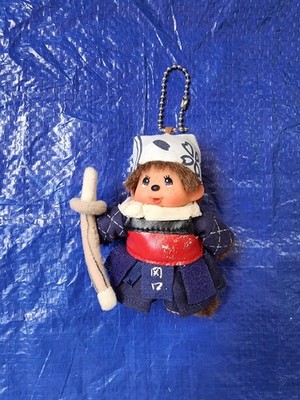 Monchhichi Japan Samurai Boy Key Chain Monchichi Sekiguchi Kiki 10cm Mascot Rare