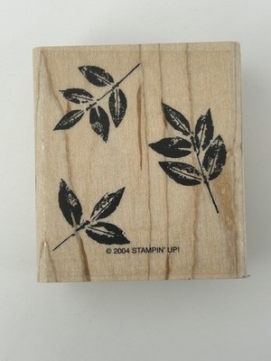 Stampin' Up! Wood Mount Rubber Stamp Leaves Botanical Card Making