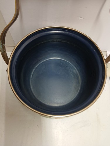 1960’s ASTA Enamelware Teapot Brass Handles Floral West Germany - Picture 3 of 9