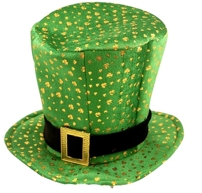 Kleeblatt Stoff Zylinder Hut grün Erwachsene irisch St Patricks Day keltisch Kostüm