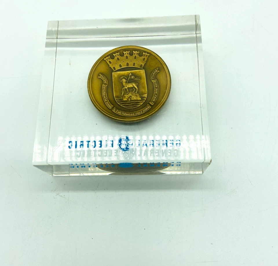 Medalla 450 Aniversario San Juan De PUERTO RICO Bronce General Electric GE Como Nuevo Foto 2 de 4