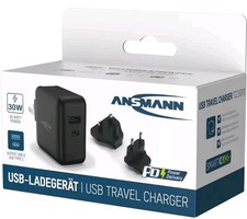 Ansmann Travel Charger USB Ladegerät TC230PD 30 W Schwarz Innenbereich,Neu U Ovp