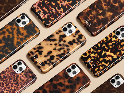 Tortoise Shell Phone Case Brown AnimalPrint Personalized Monogram Custom Initial
