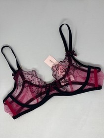 Agent Provocateur Graice Pink Black Bra 34D NWT $145